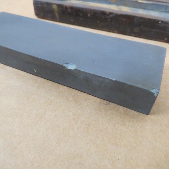 Vintage Razor Knife Sharpening Stone Hone Oilstone Oil Tool Wood Fitted Box - Picture 6 of 10